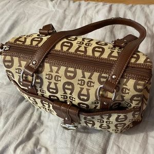 ETIENNE AIGNER CANVAS SHOULDER HANDBAG